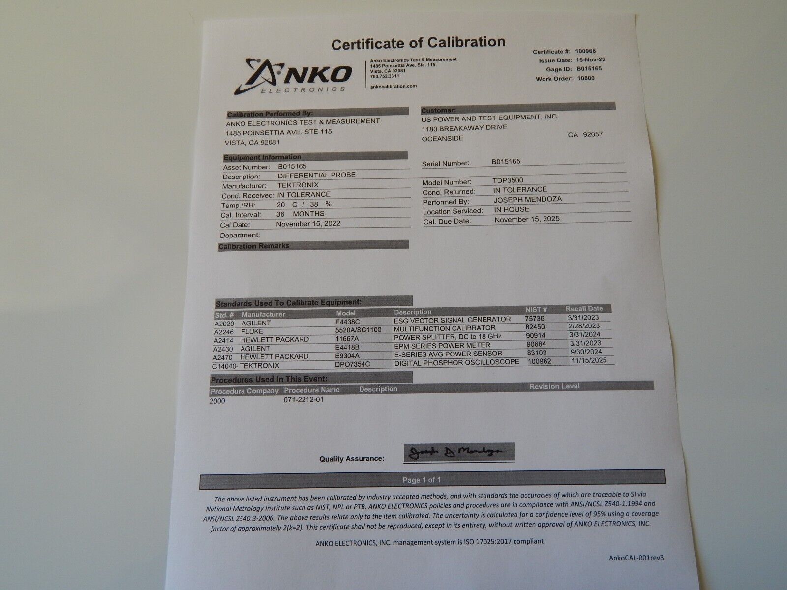 Tektronix TDP3500 Oscilloscope 3.5 GHz Differential Probe,NIST cal'd, 2 stock Tektronix TDP3500 Oscilloscope 3.5 GHz Differential Probe,NIST cal'd, 2 stock